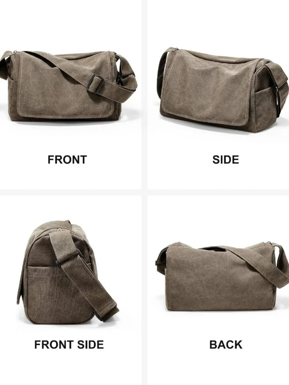 Stylish Water-Resistant Messenger Bag, Unisex Crossbody Canvas Shoulder Bag